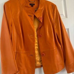 NBW orange leather jacket